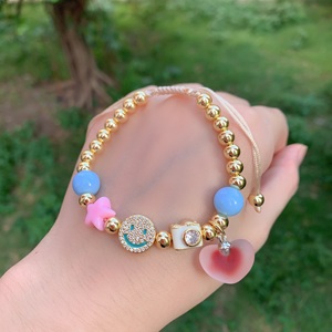 LS-L3561 Popolare Braccialetto con Sorriso in Zirconia Cubica, Grazioso Braccialetto a Stella per l'Estate, Braccialetti Arcobaleno - Product Image 4