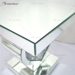 Heart Decor End Table WXF-508-1 Silver <strong>Crushed</strong> <strong>Diamond</strong> Mirrored Bedside Table Home <strong>Furniture</strong> - Product Image 4