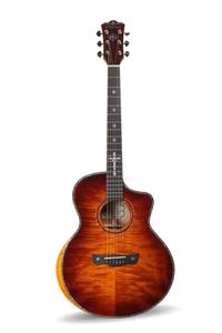 กีตาร์โปร่งคุณภาพสูง 40 นิ้ว บอดี้ไม้เมเปิล<span class=keywords><strong>ลา</strong></span>ยเสือแท้ ฟิงเกอร์บอร์ดไม้โรสวูด ผิวไม้ธรรมชาติขัดเงา รุ่น <span class=keywords><strong>SCG</strong></span>-90C 6 สาย - Product Image 2