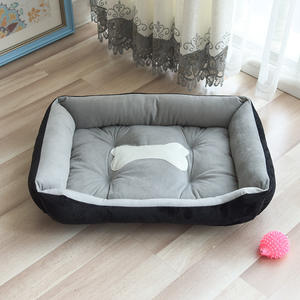 Sofá cama de lujo para mascotas, venta al por mayor, nido de perro de doble cara de algodón, camas rectangulares grandes para gatos - Product Image 1