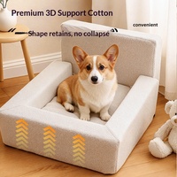 Lit pour chien moderne 100% coton confortable, coussin en tissu, meubles de salon, amovible, lavable, portable, canapé-lit pour chien et chat