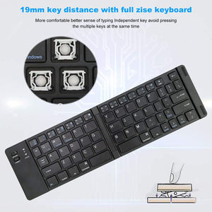 Mini Teclado Bluetooth Plegable Katlanlr Klavye, Teclado Inalámbrico Bluetooth Pequeño y Plegable con Certificación Rohs para PC, Laptop, Samsung Galaxy Tab S5 - Product Image 2