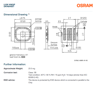 Meilleur prix pour les puces LED blanches OSRAM OSLON Black 3.05V 1A 120 Dimmable avec garantie de 3 ans - Product Image 6