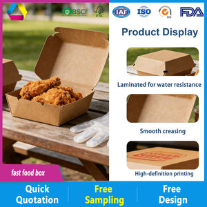Cajas de Papel para Papas Fritas Portátiles de Alta Gama, Hechas con Materiales Reciclados Reutilizables, Cajas Personalizadas para Alimentos, Cajas para Alitas de Pollo y Hamburguesas - Product Image 2