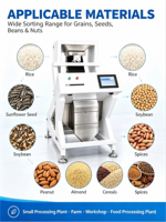 Trieur optique CCD, précision de 99,99 %, 50-3000 kg/h, machine de tri automatique pour céréales, haricots, noix, thé