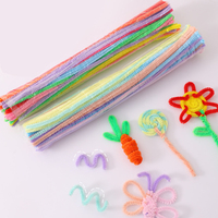 100 pièces artisanat artisanat Macarons couleur chenille tige floue bâtons nettoyeurs de tuyaux artisanat