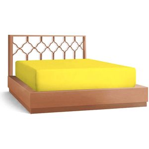 Sábana Ajustable para Cama Queen, Color Amarillo, 800 Hilos, 100% Algodón, 21 Bolsillos Profundos, para Uso Doméstico - Product Image 1