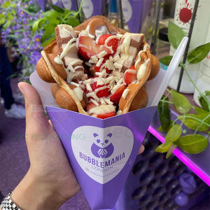 مخصص فقاعة البيض بسكويت الوافل تغليف الحلوى المخاريط الورقية جودة عالية المتاح الغذاء الصف الورق المقوى الآيس كريم الهراء مخروط كريب - Product Image 2