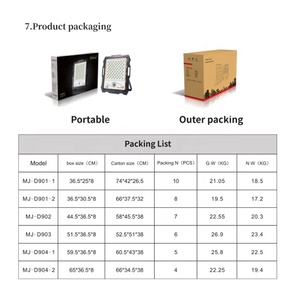 ไฟสปอร์ตไลท์ LED พกพาอเนกประสงค์ ตัวเรือนอะลูมิเนียมหล่อขึ้นรูป สำหรับภายนอกอาคาร ควบคุมด้วยรีโมท พลังงานแสงอาทิตย์ มาตรฐาน IP66 แสงขาว 6000K ลำแสง 140 องศา - Product Image 2