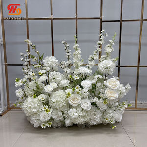 SMOOTH Wholesale Realistic Fresh Wedding Aisle Floral Decoration White <b>Artificial</b> White <b>Hydrangea</b> Flower Aisle Flowers Bouquet - Product Image 4