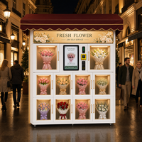 Distributeur automatique de fleurs intelligent en acier inoxydable pour extérieur, écran tactile 22 pouces, armoire réfrigérée étanche, gestion basée sur le cloud