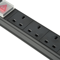 PDU en aluminium 1U de 19 pouces avec prises UK 3 voies et ports de charge USB intégrés - En stock pour armoire