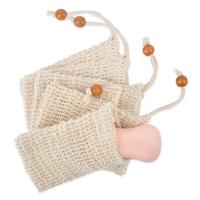 Sac exfoliant pour savon à motif ramie naturelle avec cordon de serrage, 2023 fait à la main, logo personnalisé, pour la douche