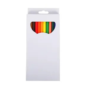 High Quality Standard 24 Colors Wooden Oil Color Pencils White Paper box