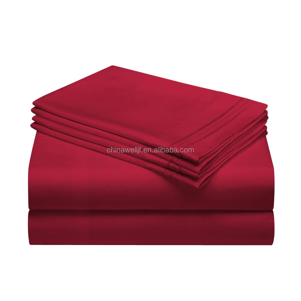 Bed Sheet Set Super Soft Microfiber 1800 Thread Count Luxury Egyptian Sheets red Deep Pocket Wrinkle and Hypoallergenic-6Piece