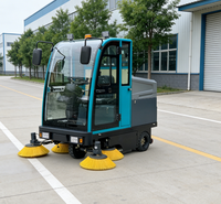 Balayeuse de voirie électrique compacte et mini avec moteur, pompe de nettoyage à entraînement par engrenages, 6 heures de fonctionnement continu, réservoir d'eau et de déchets