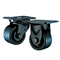 Roue pivotante à faible centre de gravité, haute température, charge lourde, en fibre de verre, 3 pouces avec support noir et frein pivotant