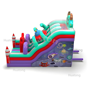 Huatong ngoài trời đôi làn người ngoài hành tinh Inflatable khô trượt thư bị trả lại nhà bouncy lâu đài trượt bơm hơi cho trẻ em - Product Image 6