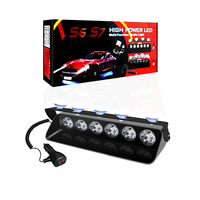 Feux d'avertissement pour voiture et camion, feux stroboscopiques LED rouge et bleu, 18SMD, ventouse, tableau de bord, intérieur, pare-brise, feux LED clignotants S7