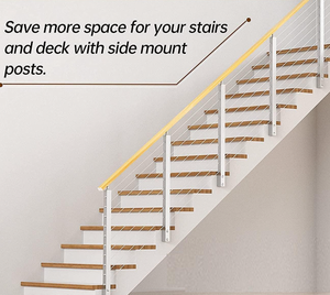 Rampe de balcon extérieure en acier inoxydable de 42 pouces, installation facile, ne rouille pas, pour <span class=keywords><strong>balustrade</strong></span> et garde-corps - Product Image 5