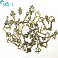 Usine personnalisée 3D grand squelette clé finition bronze Antique Llavero porte-clés porte-clés personnalisé antique porte-clés