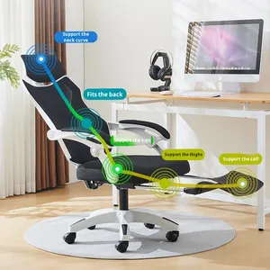 Chaise de bureau ergonomique pivotante de loisirs haut de gamme avec soutien lombaire réglable en maille, base 5 étoiles certifiée BIFMA, vérin à gaz 3 positions, cadre en acier, livraison incluse - Product Image 4