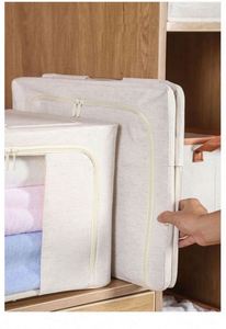 Modern Foldable Fabric <b>Storage</b> Zippered Window Ottoman Bedroom Furniture <b>Storage</b> 60X42x40cm Ottoman Foldable <b>Storage</b> Ottoman - Product Image 2