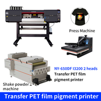 NY-650DF I3200 double têtes avec secoueur de poudre machine dtf film epson imprimante à sublimation impression de transfert imprimante dtf