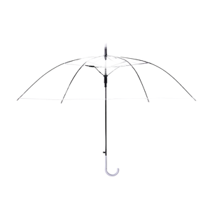 Parapluie transparent 65 cm, 8 baleines, armature noire, poignée blanche, élégant, léger et portable - Product Image 2