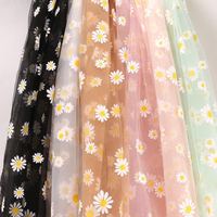 Robe avec imprimés marguerites pour filles, nouvelle collection 2021, tissu en dentelle optique