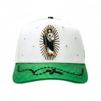 Gorra de Béisbol Bordada con Pedrería y Visera Ancha de Gamuza, Diseño Original 2025, con Logotipo Personalizado, Modelo G5 Barbas