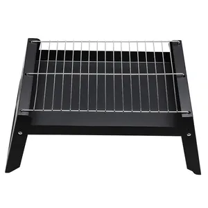 Outdoor camping charcoal grill oven carbon folding stainless,steel hibachi Grill4 piece stainless steel triangular bbq grill/