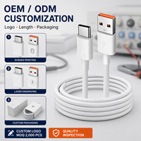 Câble de charge rapide USB A vers USB C 6A, type C, PVC, fournisseur en gros
