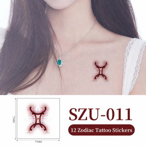 สติกเกอร์ลายเส้นเลือดลายจักรราศี 12 ราศี สำหรับติดใบหน้าและร่างกาย กันน้ำ ขายเป็นแผ่น - Product Image 5