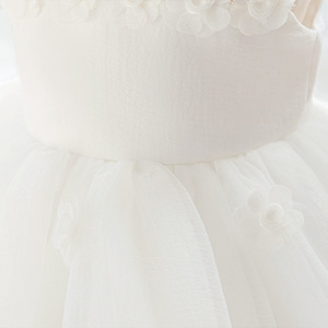 Pakaian bayi bunga gadis <span class=keywords><strong>Net</strong></span> pernikahan gaun putri putih bertali bunga gaun perempuan kostum performa - Product Image 3