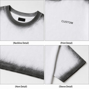 Manufacturer <b>White</b> 280Gsm Heavy Cotton Oversized T-shirt Vintage Distressed Boxy Fit Graphic <b>Tee</b> Streetwear Size Tag Men T Shirt - Product Image 3