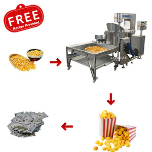 Venta caliente gran comercial inducción eléctrica Gas seta Multi-Sabor palomitas automática palomitas de maíz cocina palomitas máquina línea - Product Image 5