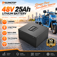 Batterie lithium-ion 48V 25Ah pour moto électrique, scooter électrique, vélo électrique, véhicule à deux roues, batterie rechargeable avec BMS