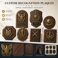 Placa Personalizada de Madera con Relieve Metálico 3D, Trofeo con Grabado por Arenado, Premios en Blanco para Agencias Gubernamentales