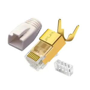 Factory direct sale High quality copper shielded rj45 plugs with loading bar utp ftp 8p8c male connector