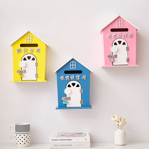 Boîte de rangement murale en forme de maison en bois, pour la maison, la salle de classe, organisateur décoratif, matériau MDF, à un seul niveau - Product Image 3