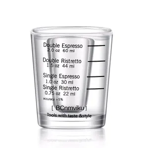 BCnmviku 에스프레소 샷 안경 측정 컵 무거운 자료 2 온스 와인 유리 액체 무거운 유리 와인 유리 컵