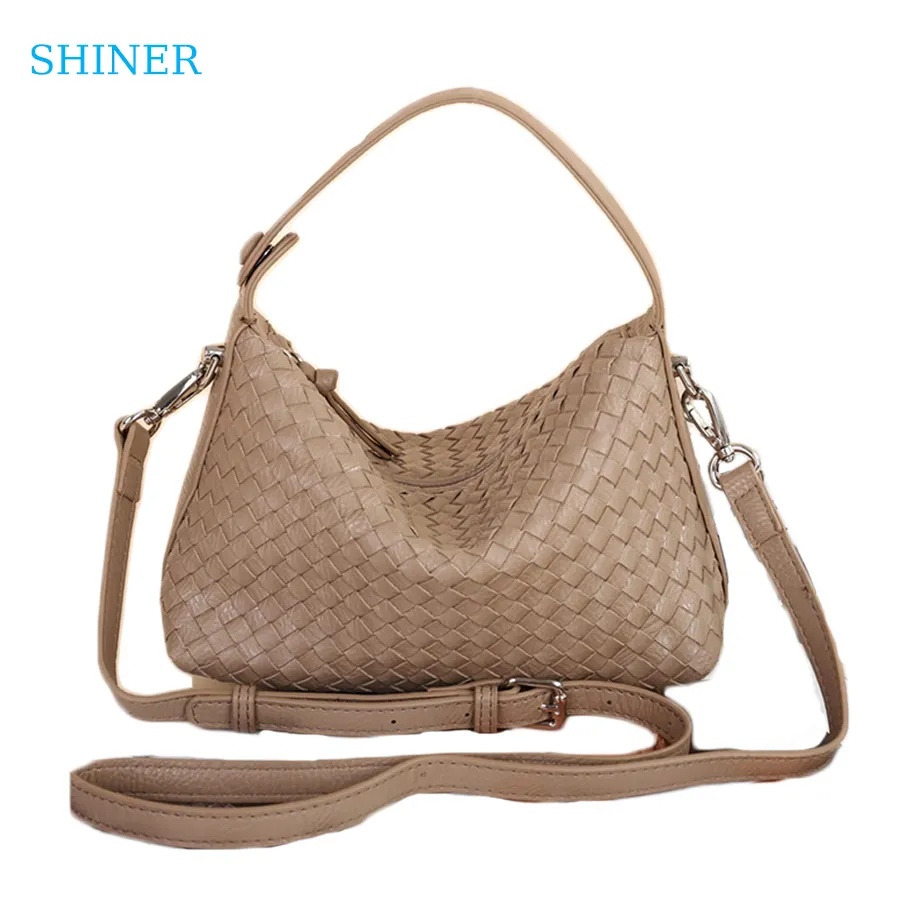 braid cross bodybag small knitted waffle weave bag pretty pu leather handmade woven latest lady clutch bags 3129