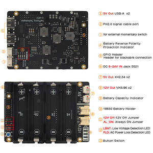 X-UPS1 12V/5V เอาท์พุตคู่สากล Stable UPS SHIELD สำหรับ SBC ORANGE Pi 5/jetson Nano/Raspberry pi/ <span class=keywords><strong>Tinker</strong></span> <span class=keywords><strong>BOARD</strong></span> ฯลฯ - Product Image 3
