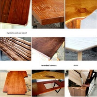 Table de conférence/bureau en bois massif (chêne rouge, frêne blanc, cerisier, tilleul, pin) avec plateau en bois massif pour salle de réunion, bureau, café, salle à manger, ou panneau de fenêtre en baie.