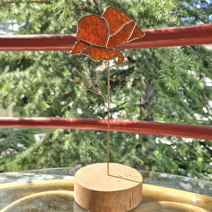 Artesanato em Vidro Colorido Art Deco Feito à Mão Painel de Flores Botânicas Decoração de Janela Artesanato em Vidro - Product Image 2