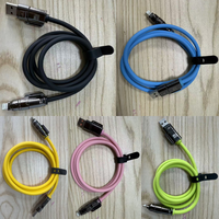 Cable de Carga 4 en 1 Resistente, 240W PD 3.1, Silicona Líquida, USB A Tipo C a Lightning para iPad, Tablet, Teléfono Inteligente, 1m 1.5m 2m
