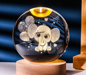 Creative 3D Crystal Ball Solar Night Light Luminous Mini <b>Lamp</b> with 3D Engraved Base for Home Decor Plug-In Power Supply - Product Image 3