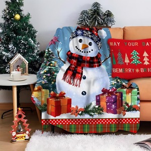 Christmas Snowman Reindeer Christmas Tree Flannel <b>Blanket</b> Throw <b>Blanket</b> Nap <b>Blanket</b> Winter Warm Party Decor Cozy Warm <b>Super</b> <b>Soft</b> - Product Image 4