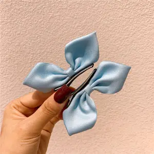 Novo estilo de menina de Cetim Pano All-Inclusive Bowknot Arcos de Cabelo Acessórios de Cabelo Da Princesa Doce Pigtail Hairpin